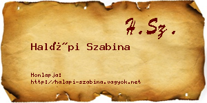 Halápi Szabina névjegykártya