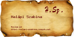 Halápi Szabina névjegykártya